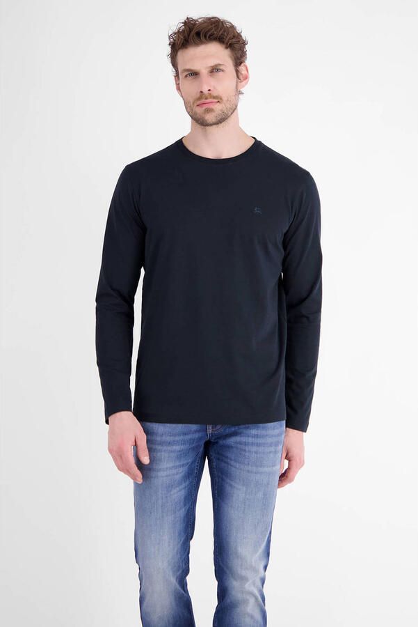 LERROS regular fit longsleeve donkerblauw