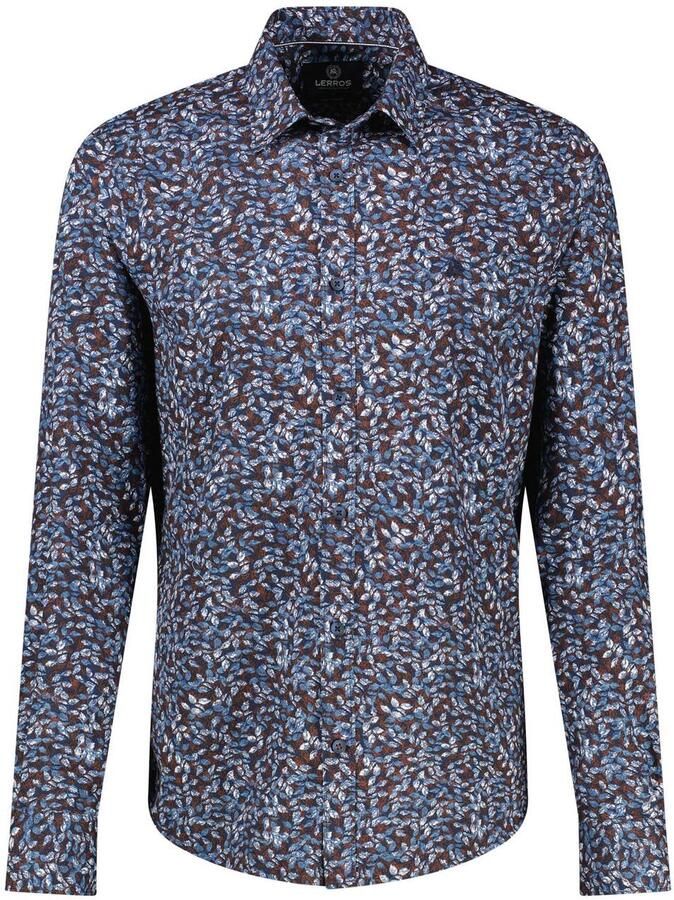 LERROS regular fit overhemd met print blauw
