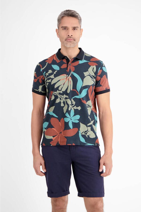 Lerros Regular fit poloshirt met geribde mouwboordjes - Foto 2