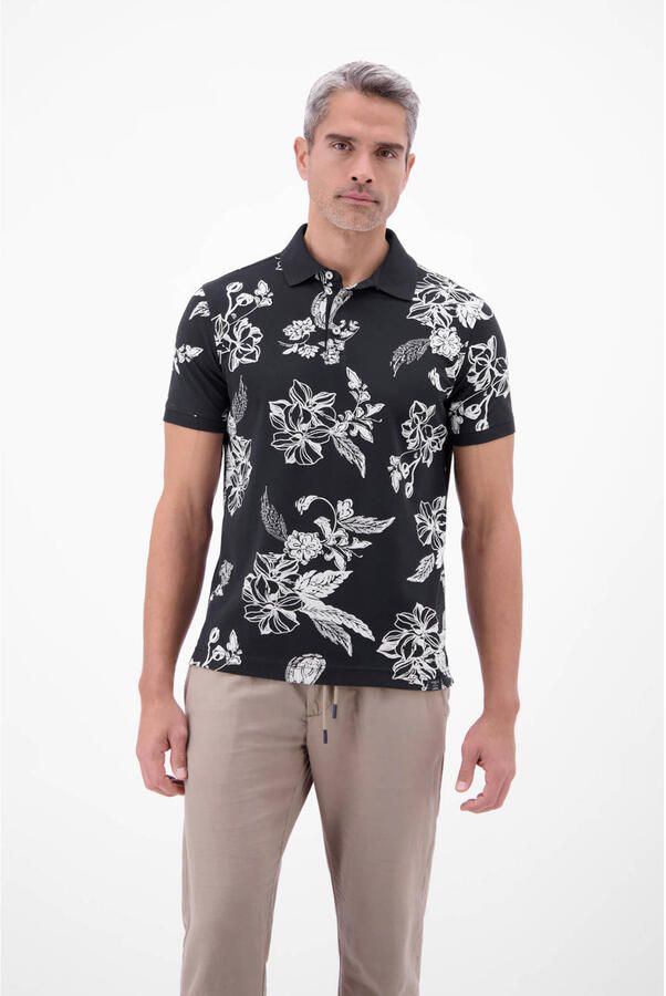 Lerros modern fit poloshirt met labeldetail