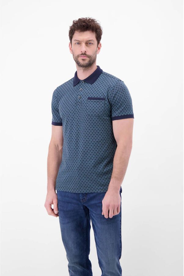 LERROS regular polo donkerblauw
