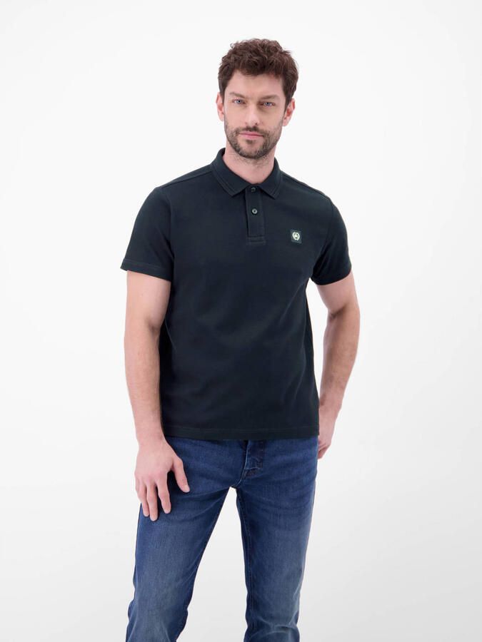 Lerros regular fit poloshirt met labeldetail en knoopsluiting