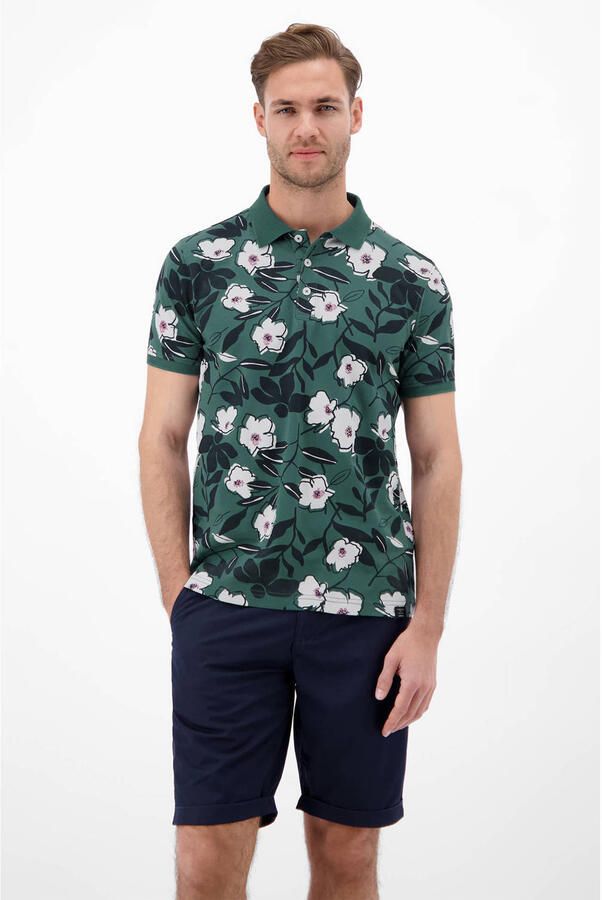 LERROS regular polo donkergroen