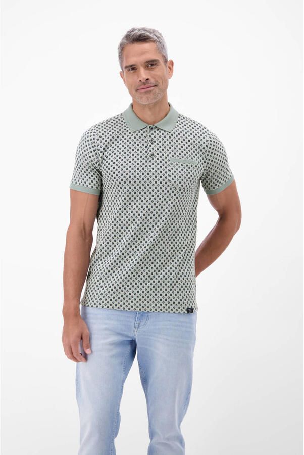 LERROS regular polo grijsblauw