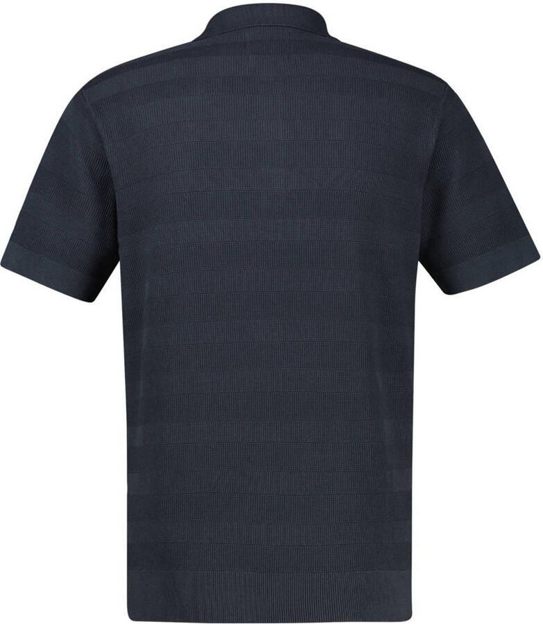 LERROS regular polo met ingebreid patroon donkerblauw - Foto 2