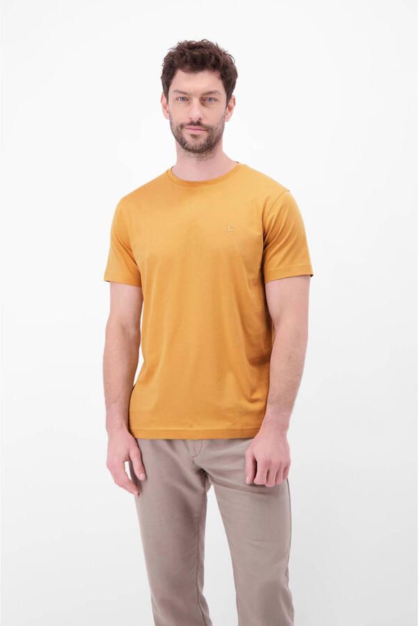 Lerros T-shirt met ronde hals en Gestikt logo