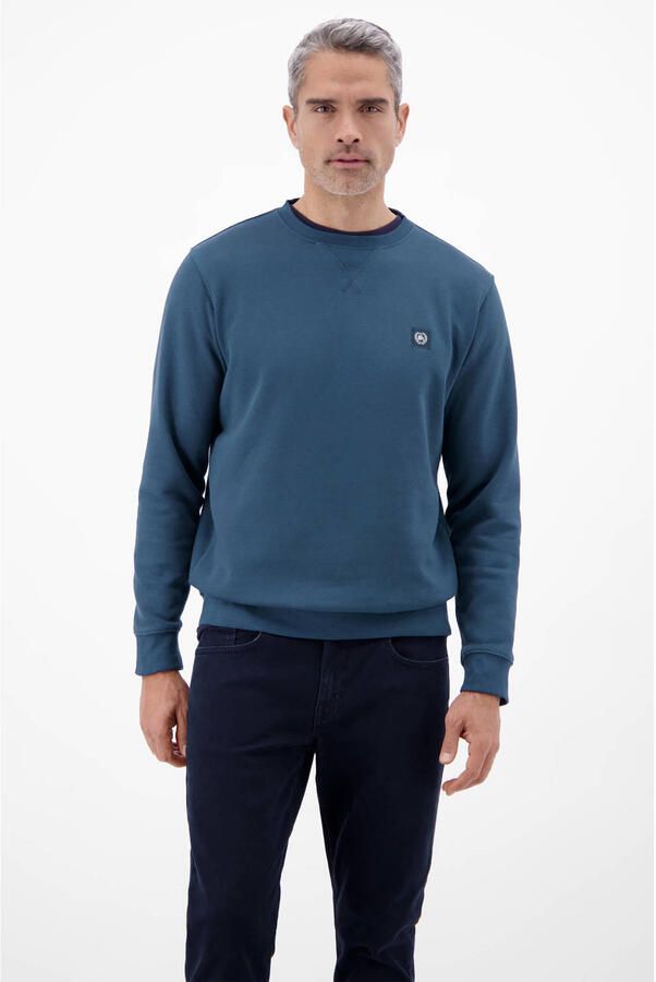 Lerros Sweatshirt met ronde hals en labelpatch
