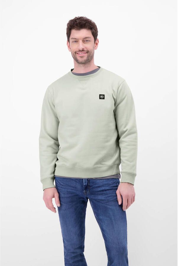 Lerros Sweatshirt met ronde hals en labelpatch