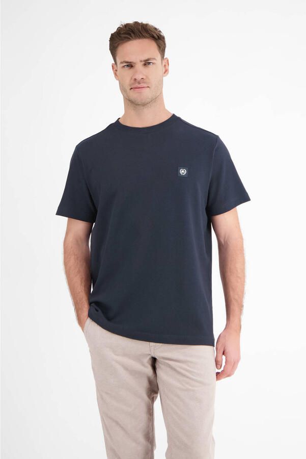 Lerros T-shirt met structuurmotief en ronde hals