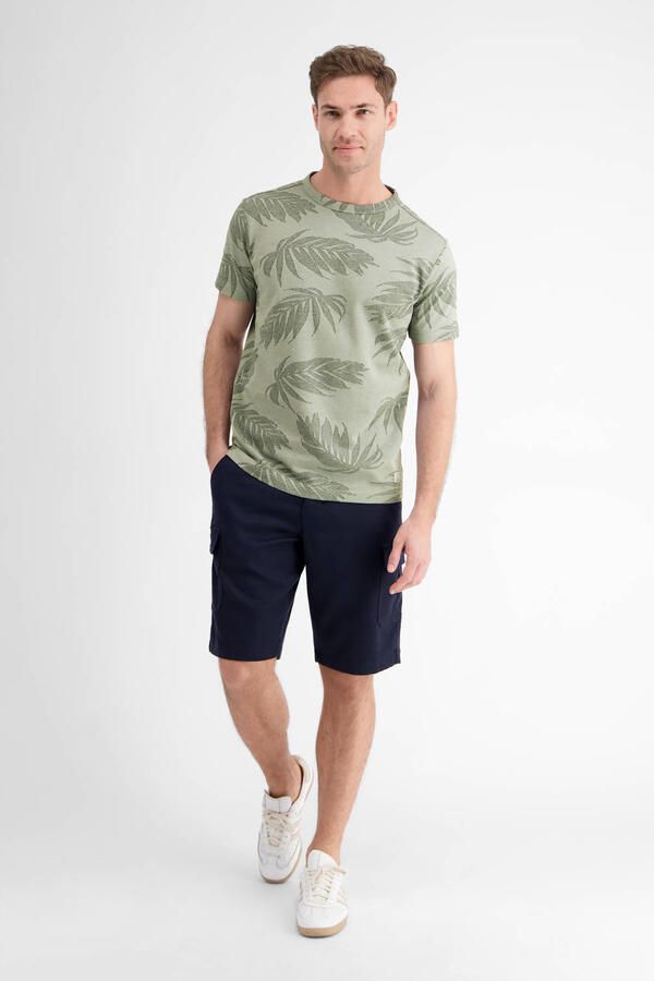 Lerros T-shirt jacquard T-shirt voor heren