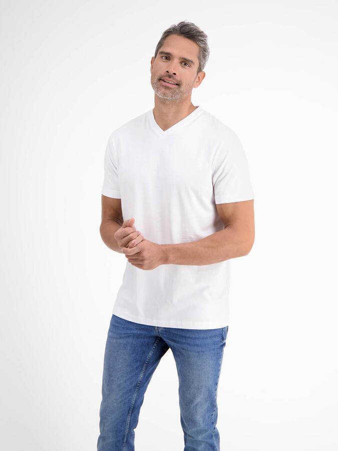 Lerros T-shirt dubbelpack T-shirt V-hals in premium katoenkwaliteit