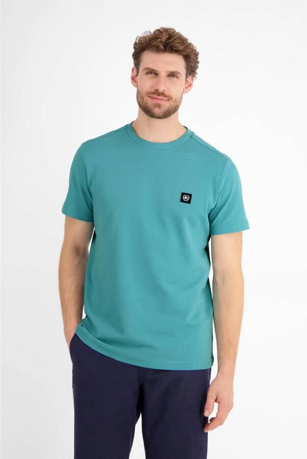 Lerros T-shirt met structuurmotief en ronde hals