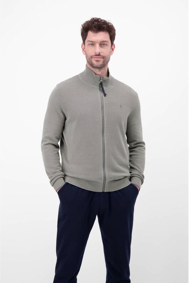 Lerros Cardigan met opstaande kraag en ritssluiting