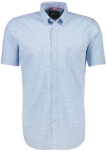 LERROS regular fit overhemd met all over print sky blue