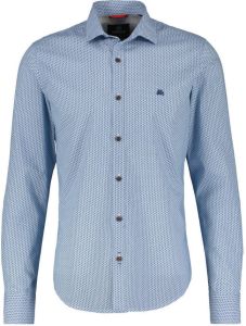 LERROS slim fit overhemd met all over print deep blue