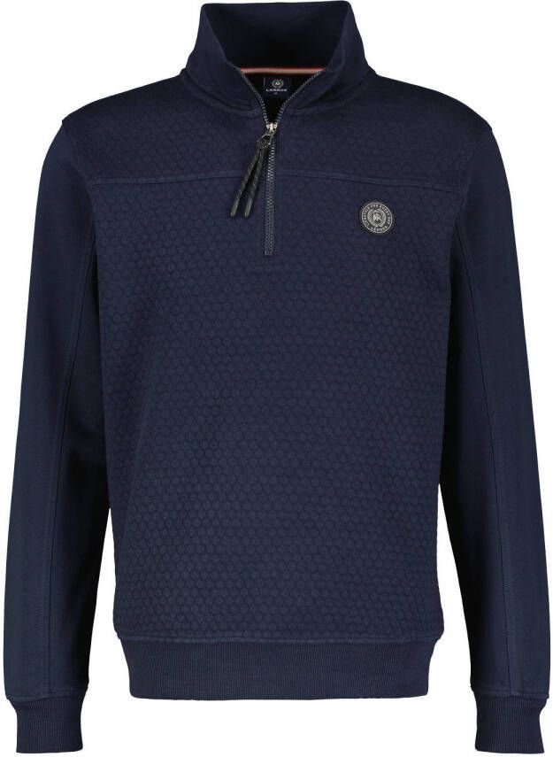 LERROS sweater met logo donkerblauw
