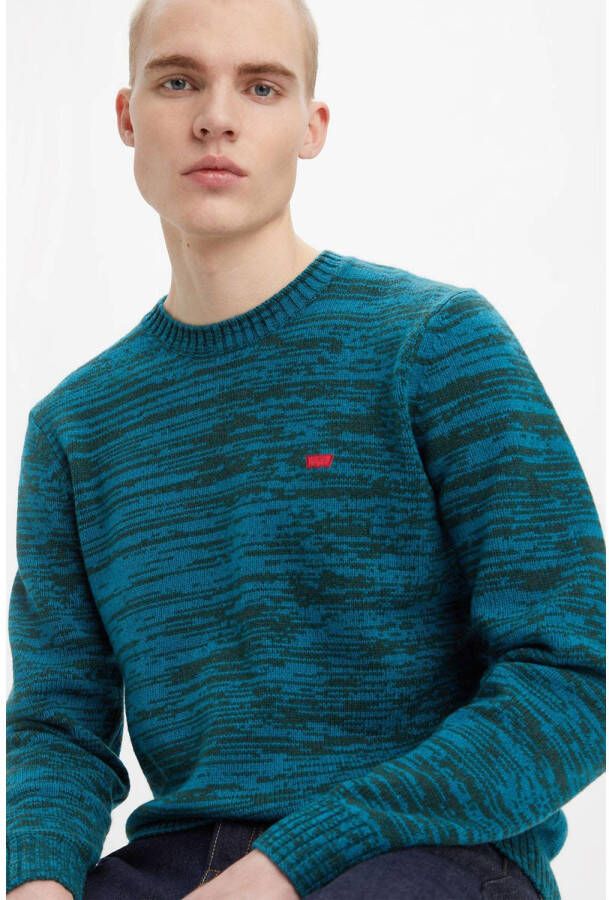 Levi's gemêleerde trui met wol groen blauw