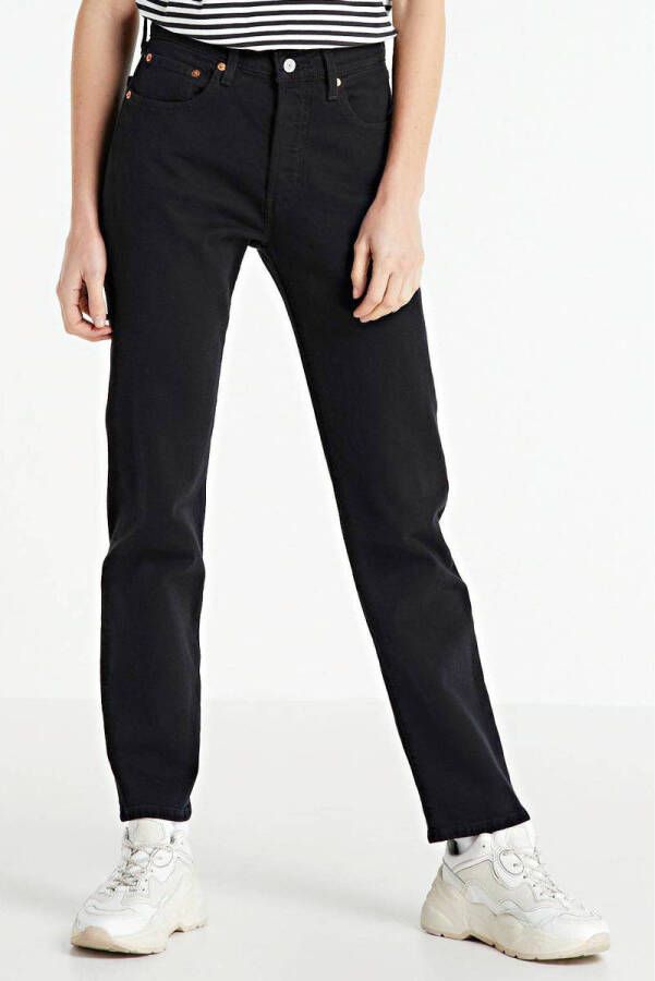 Levi's Zwarte effen jeans met ritssluiting en knoopsluiting Black Dames