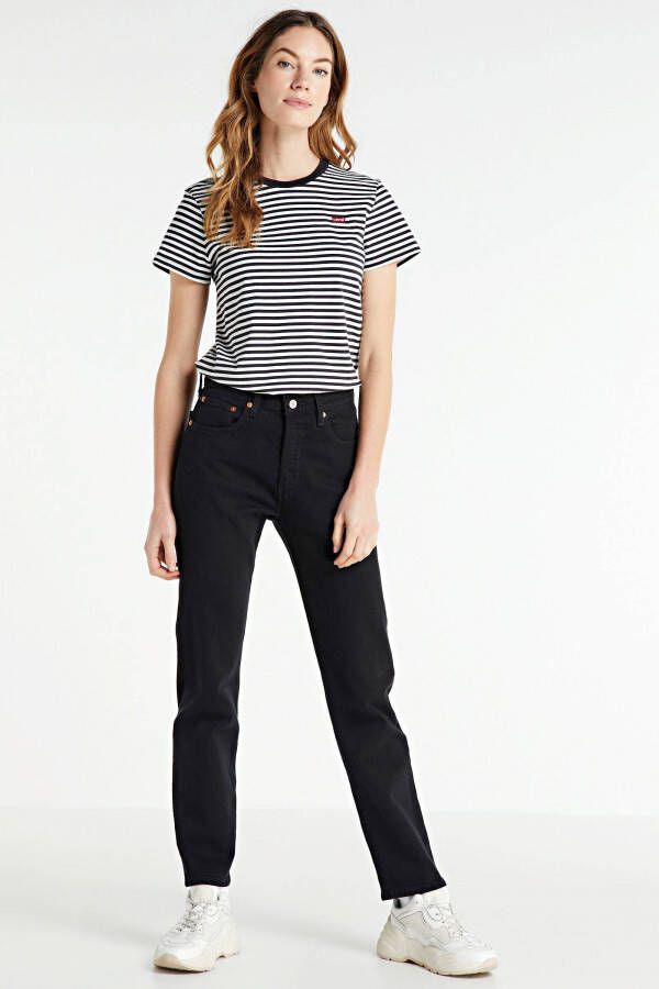 Levi's Zwarte effen jeans met ritssluiting en knoopsluiting Black Dames
