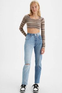 Levi's 501 high waist regular fit jeans light blue denim