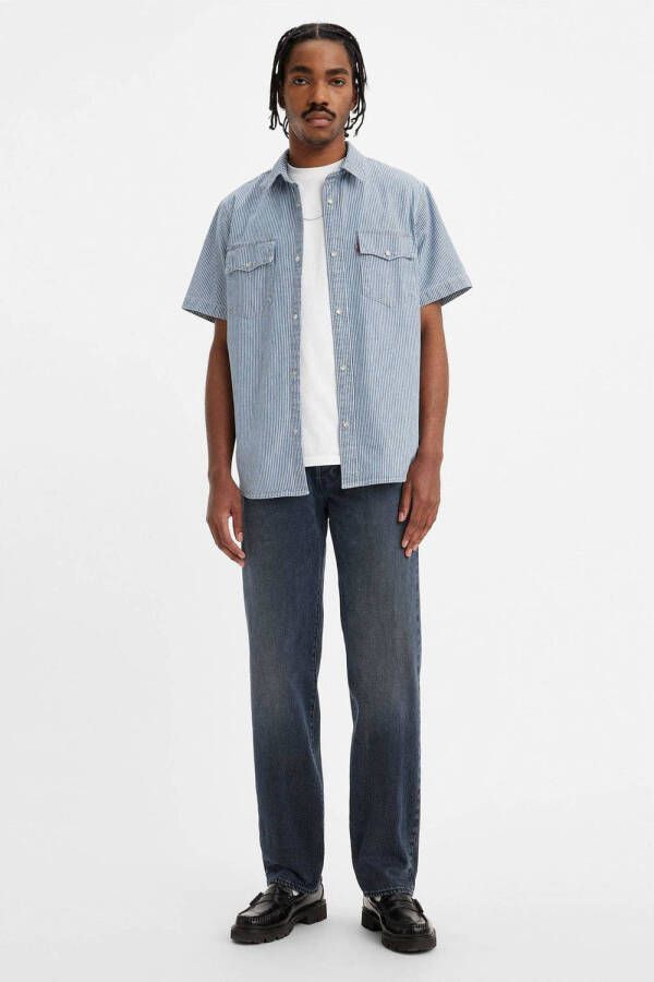 Levi's Straight leg jeans in 5-pocketmodel model '501 BLUE BLACK STRETCH'