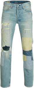 Levi's 501 straight fit jeans met patches Med Indigo Worn In