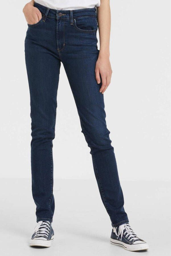Levi's 721 high waist skinny jeans dark indigo worn in