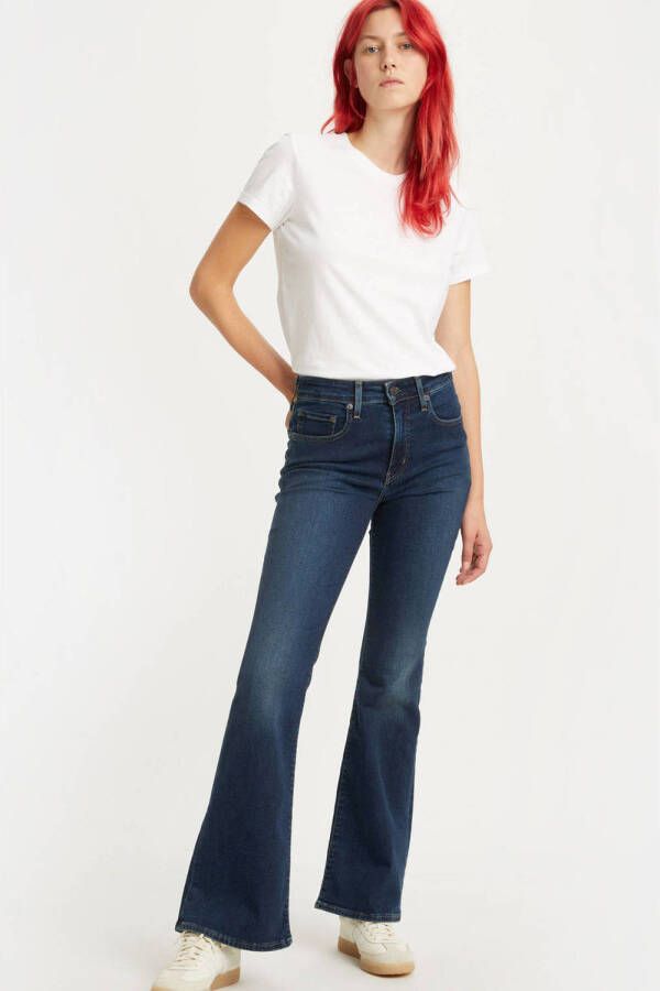 Levi's Slim-fit jeans met hoge taille en uitlopende pijpen Blue Dames