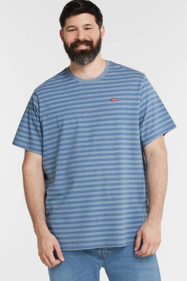 Levi's Big and Tall gestreept T-shirt Plus Size blauw