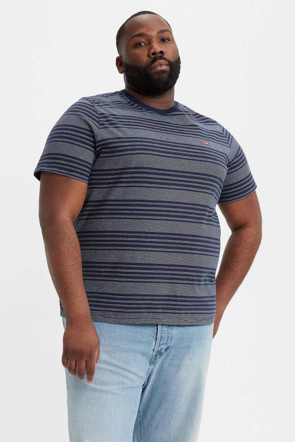 Levi's Big and Tall gestreept T-shirt Plus Size callum stripe dress blues