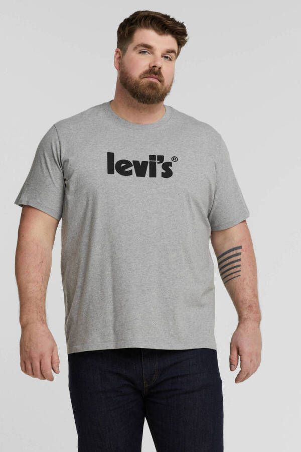 Levi's Big and Tall T-shirt Plus Size met logo grijs