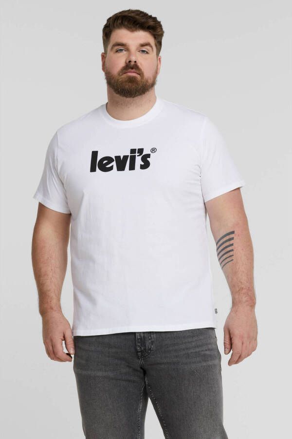 Levi's Big and Tall T-shirt Plus Size met logo wit