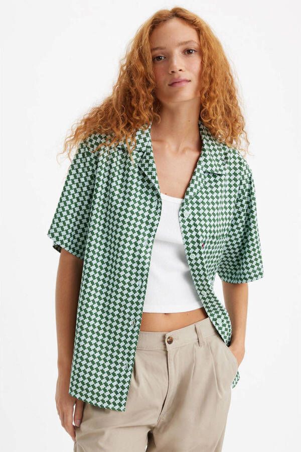 Levi's blouse met grafische print groen wit