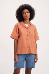Levi's blouse met linnen oranje