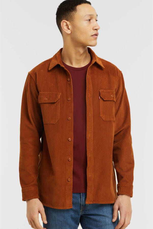 Levi's corduroy regular fit overhemd Jackson Worker glazed ginger