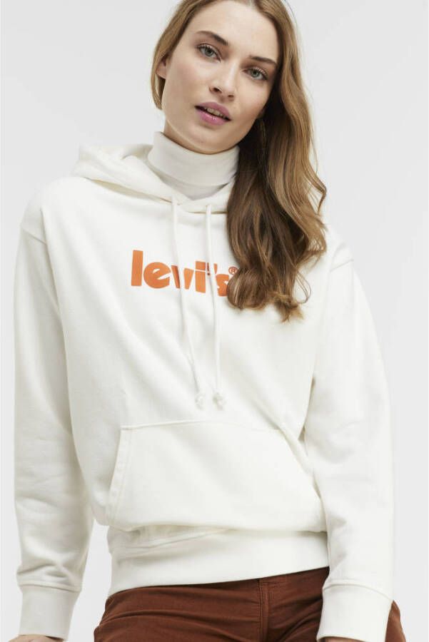 Levi's hoodie met logo ecru