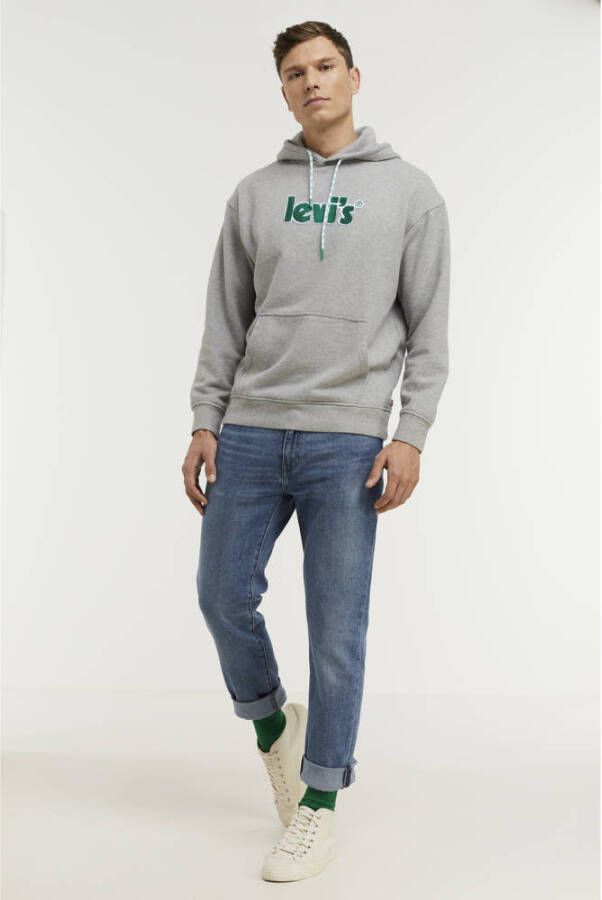 Levi's hoodie met logo grijs melange