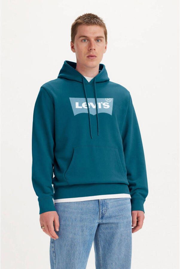 Levi's hoodie met logo turquoise