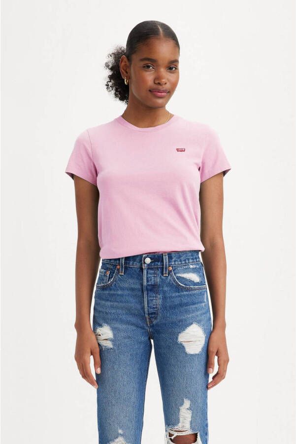 Levi's Korte mouwen dames T-shirt in roze Pink Dames