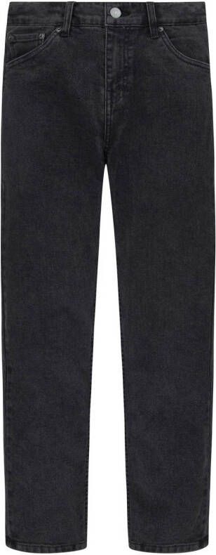 Levis Levi's Kids 502 tapered fit jeans black Zwart Jongens Stretchdenim 140
