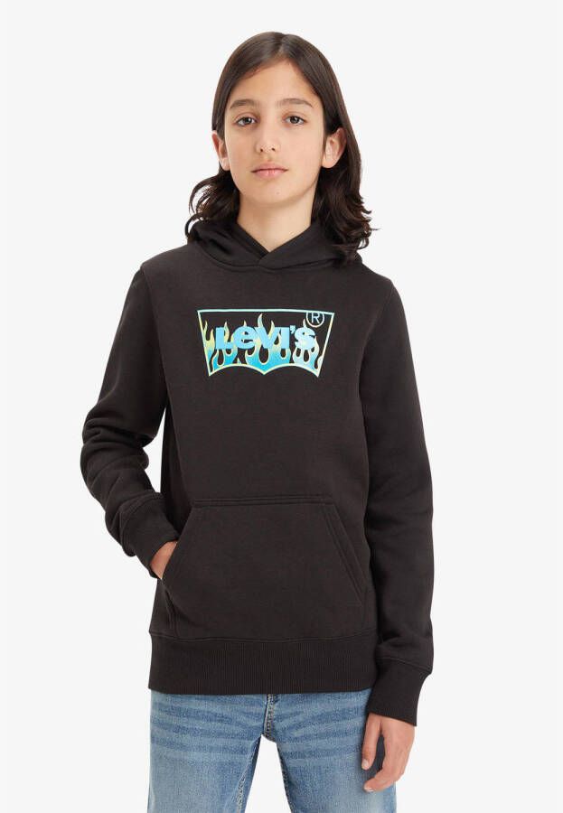 Levis Levi's Kids hoodie Batwing met logo zwart Sweater Logo 176