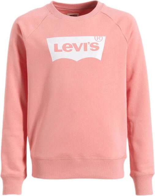 Levis Levi's Kids sweater Batwing met logo lichtroze Logo 140