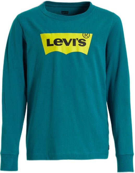 Levis Levi's Kids longsleeve Batwing met logo zeeblauw Jongens Katoen Ronde hals 140