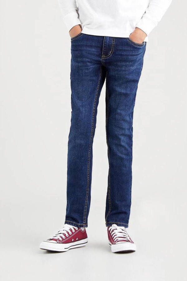 Levis Levi's Kids 510 Classic skinny jeans machu picchud5w Blauw Jongens Stretchdenim 140