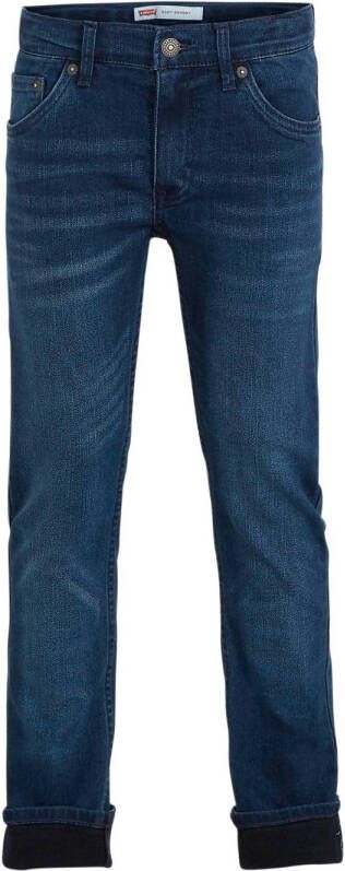 Levis Levi's Kids 510 skinny jeans dark denim Blauw Jongens Stretchdenim Effen 152