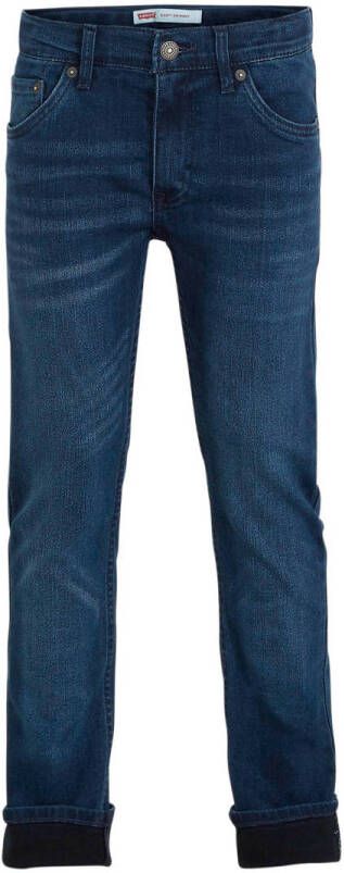 Levis Levi's Kids 510 skinny jeans dark denim Blauw Jongens Stretchdenim Effen 152