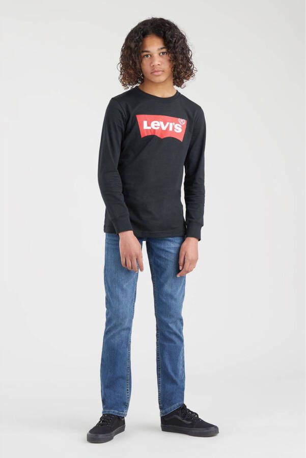 Levis Levi's Kids 511 slim fit jeans yucatan Blauw Jongens Stretchdenim Effen 116