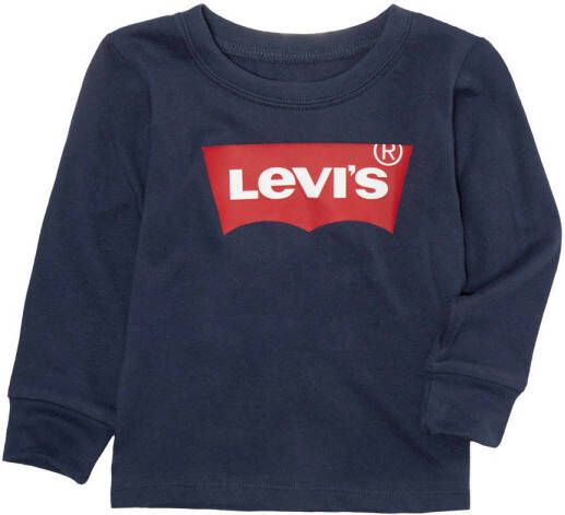 Levis Levi's Kids baby longsleeve Batwing met logo donkerblauw Katoen Ronde hals 98 (36 M)