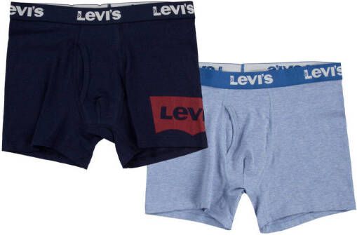 Levis Levi's Kids boxershort Batwing- set van 2 donkerblauw lichtblauw Jongens Stretchkatoen 116-134