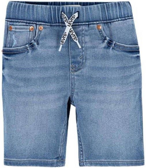 Levis Levi's Kids skinny jeans bermuda Dobby salt lake Denim short Blauw Jongens Stretchdenim 116